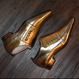 New Jeffrey Campbell Gold Loafers
